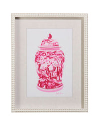 PINK CHINOISERIE CONTAINER FRAMED WALL ART