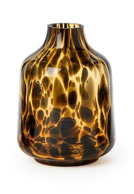 Tortoise Print Vases - tall round
