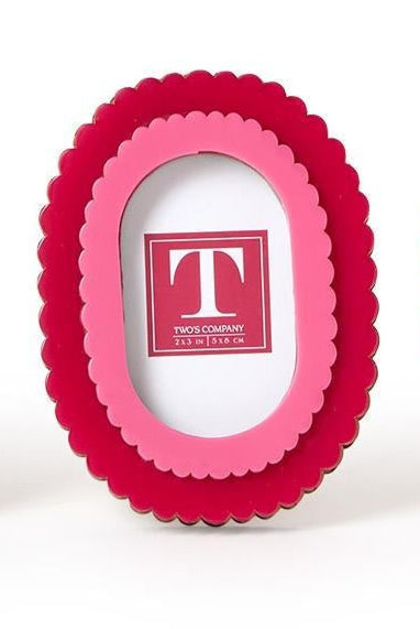 Double Scalloped Edge Photo Frame - Pink