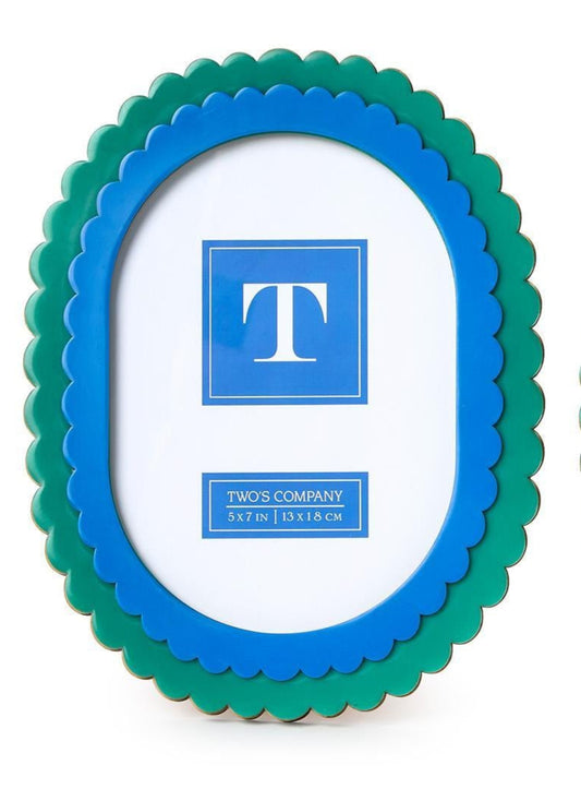 Scalloped Edge Blue/Green Photo Frames
