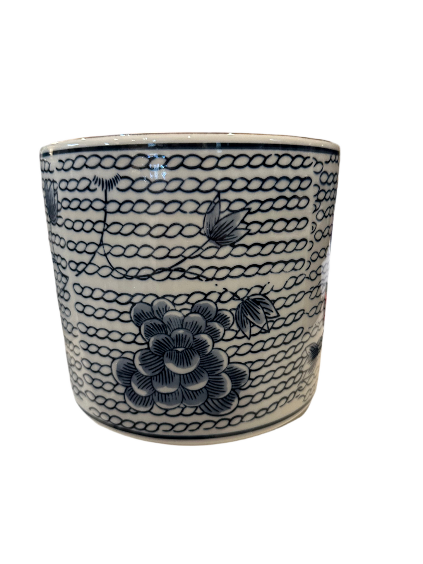 Blue & White Porcelain Chrysanthemum Vase/Planter