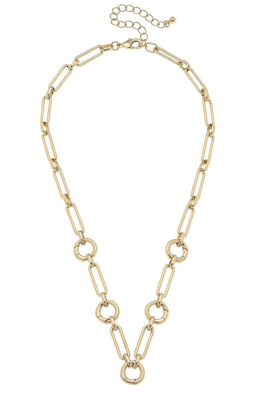 Lilah Multi-Charm Collector Necklace Base in Shiny Gold