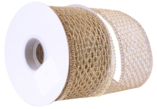 CHAIN LINK TRIMMING WIRED EDGE RIBBON