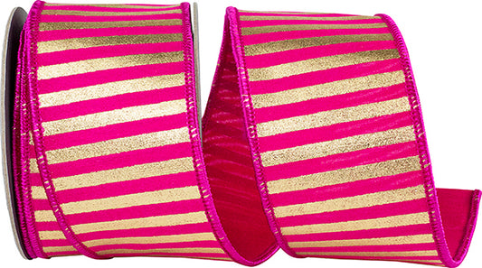 METALLIC BARS DELUXE WIRED EDGE RIBBON