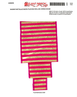 METALLIC BARS DELUXE WIRED EDGE RIBBON