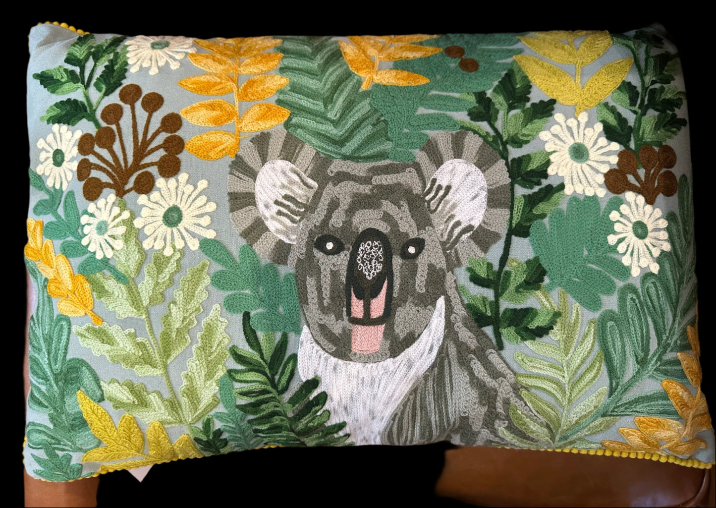 Embroidered pillow