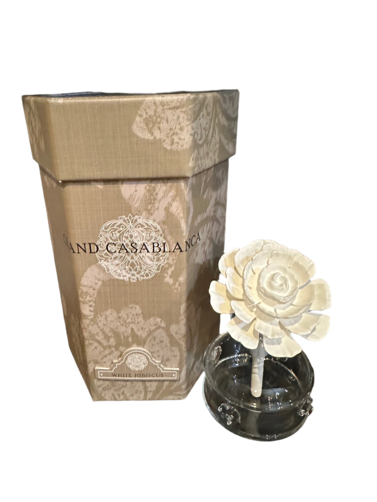 Mini Grand Casablanca Porcelain White Hibiscus Diffuser