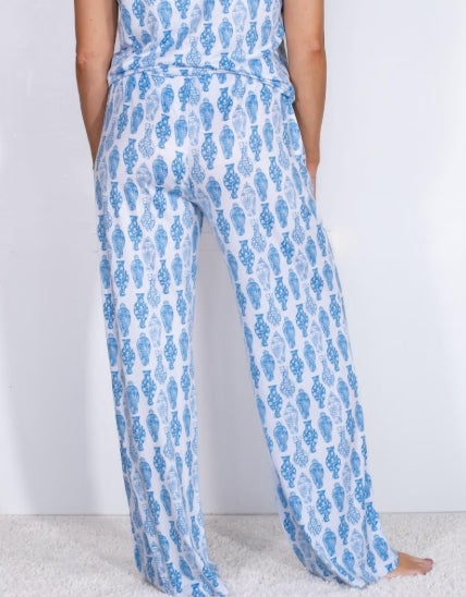Blue and White Ginger Jar Pajama Set
