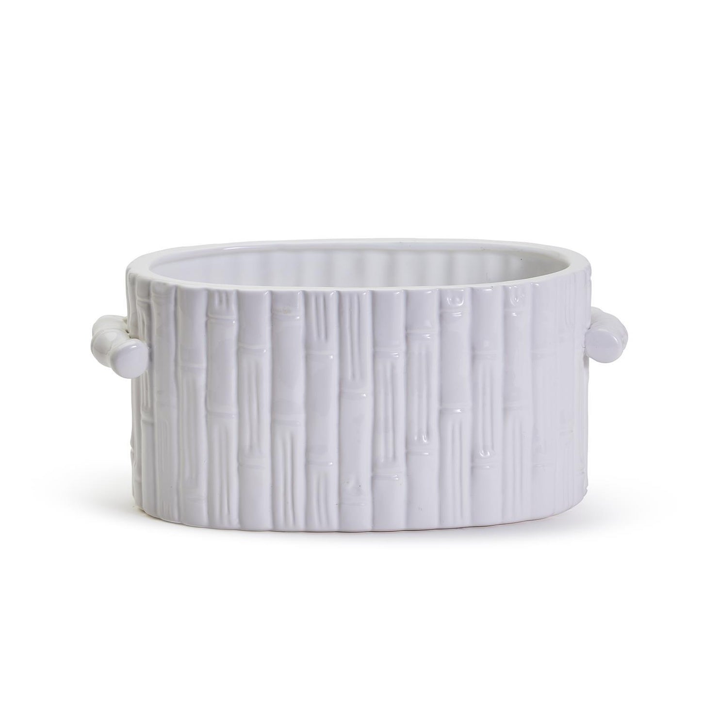 Faux Bamboo Oval Centerpiece/ Cachepot with handles