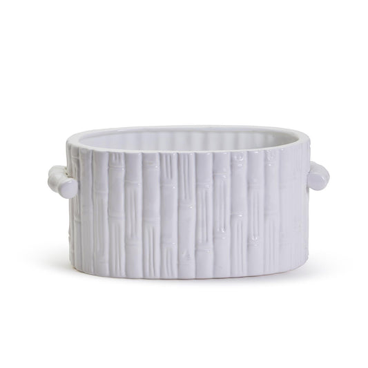 Faux Bamboo Oval Centerpiece/ Cachepot with handles