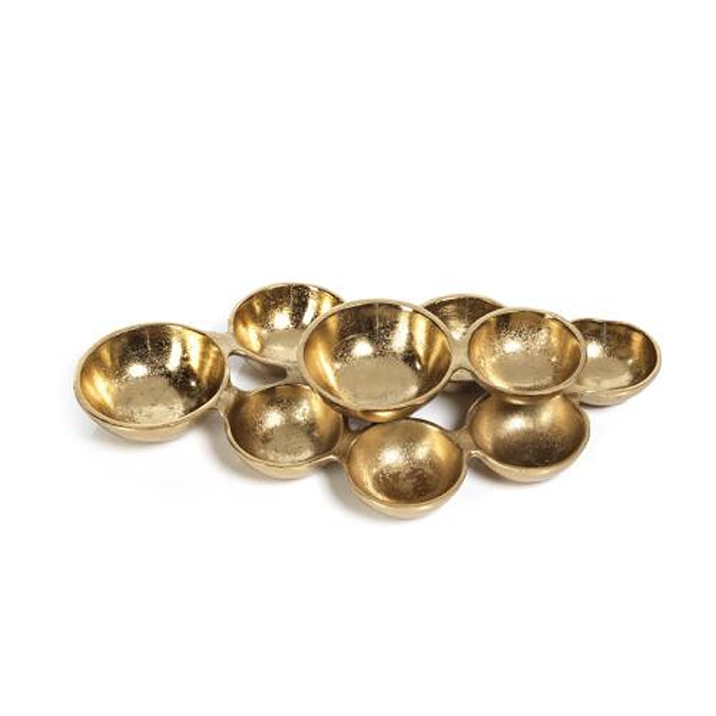 Small Cluster of 9 Serving Bowls- Dark Gold