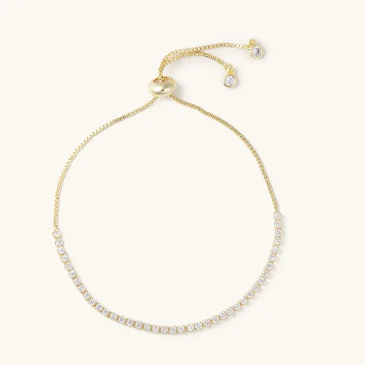 Gold Plate Diamond Chain Slider Bracelet Waterproof