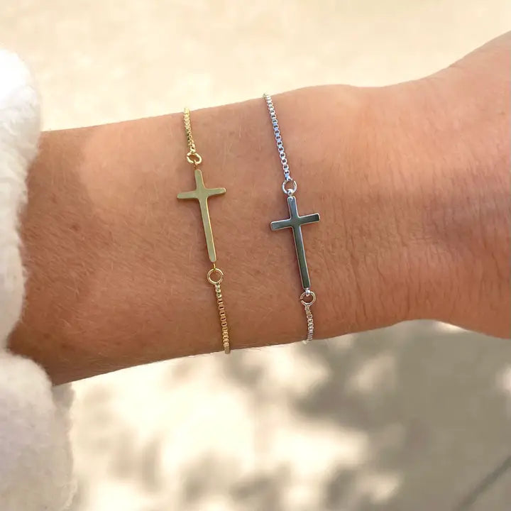 Cross Slider Bracelet in gold Waterproof
