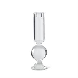 Clear Crystal Glass Single Ball Taper Candleholders
