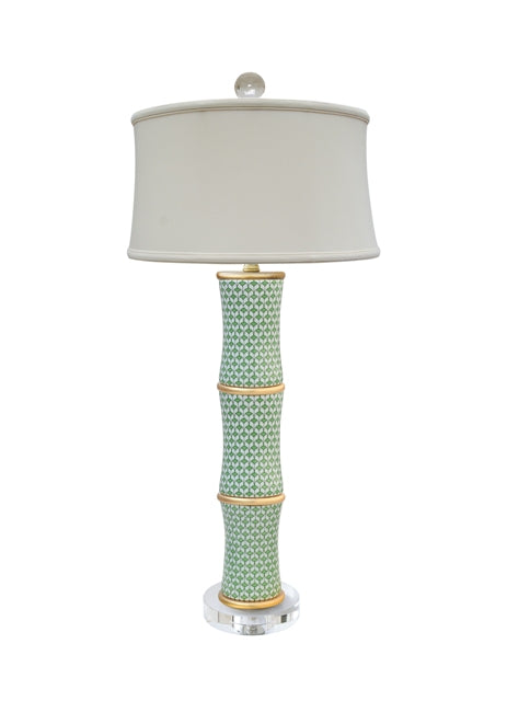 Bamboo Lamp in green and gold