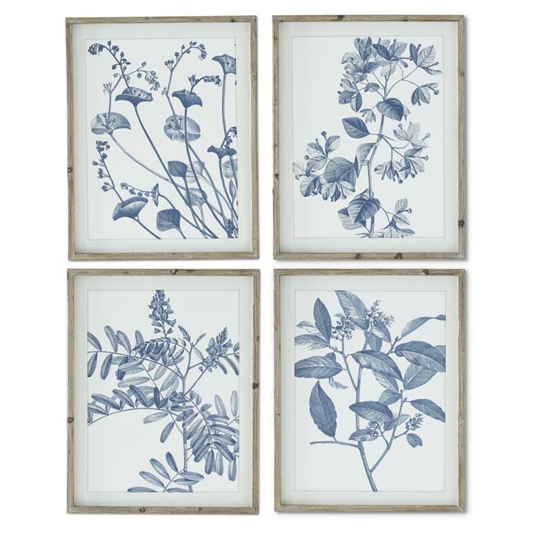 Blue and White Botanical Prints