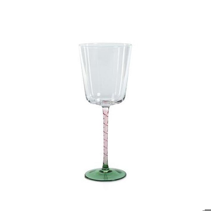 Vicenza Red Wine Glass- Green + Pink