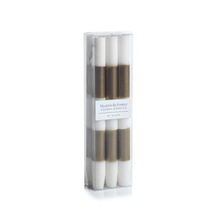 Modern & Festive Gold Formal Candles/Set of 6, Mi