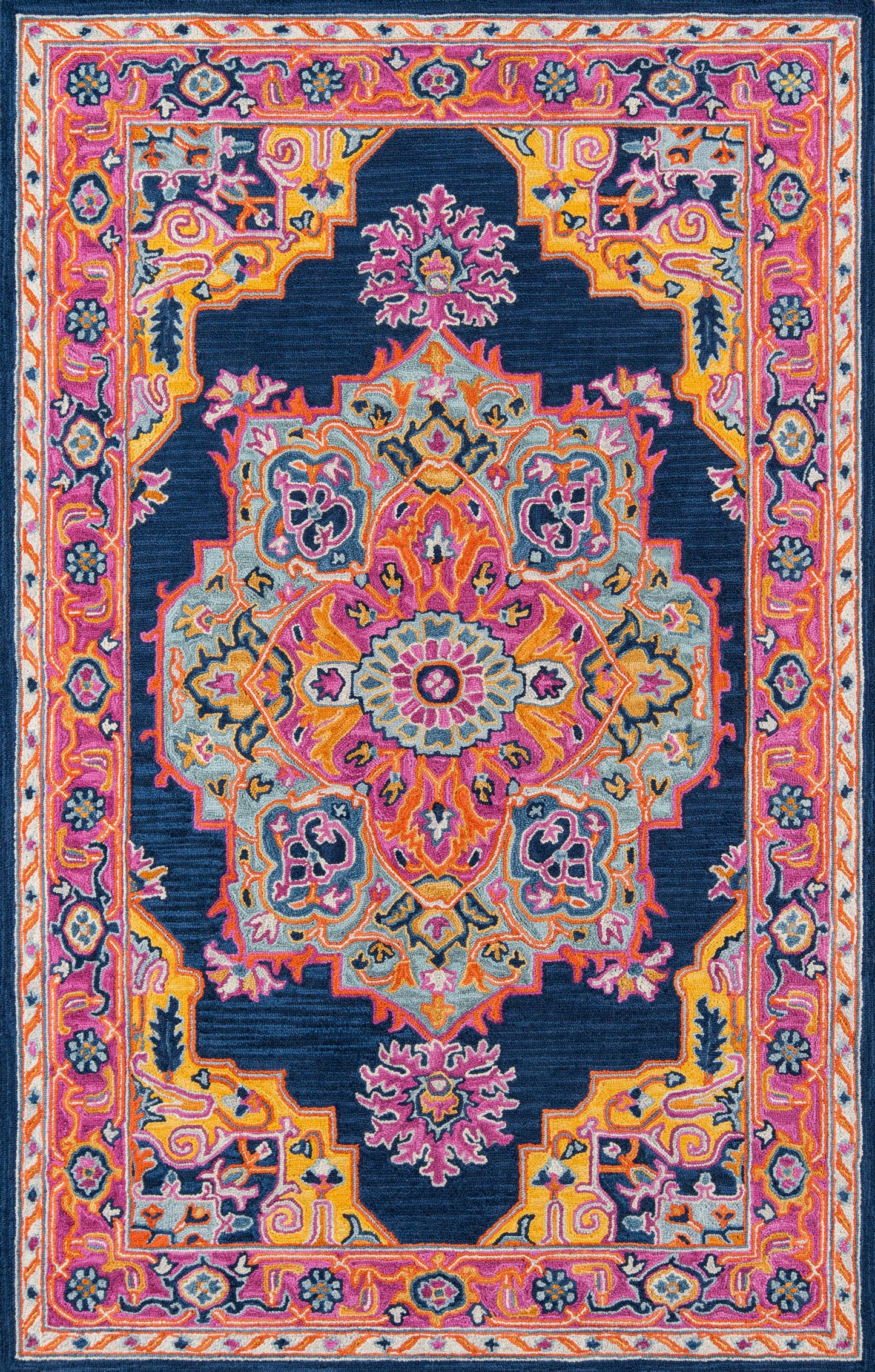 Momeni Ibiza Navy Medallion Area Rug