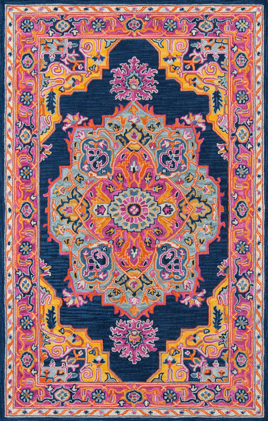 Momeni Ibiza Navy Medallion Area Rug