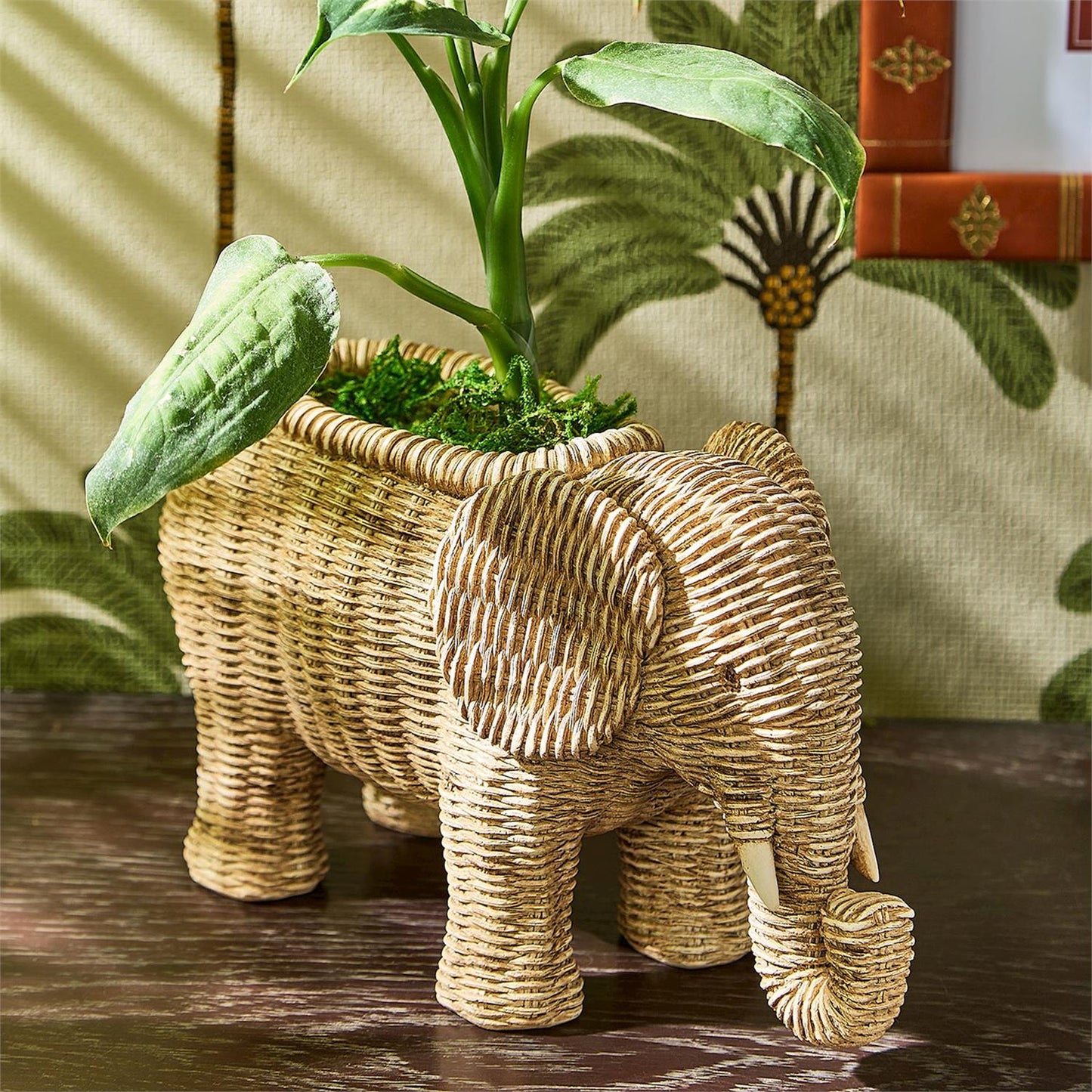 Elephant Rattan Planter