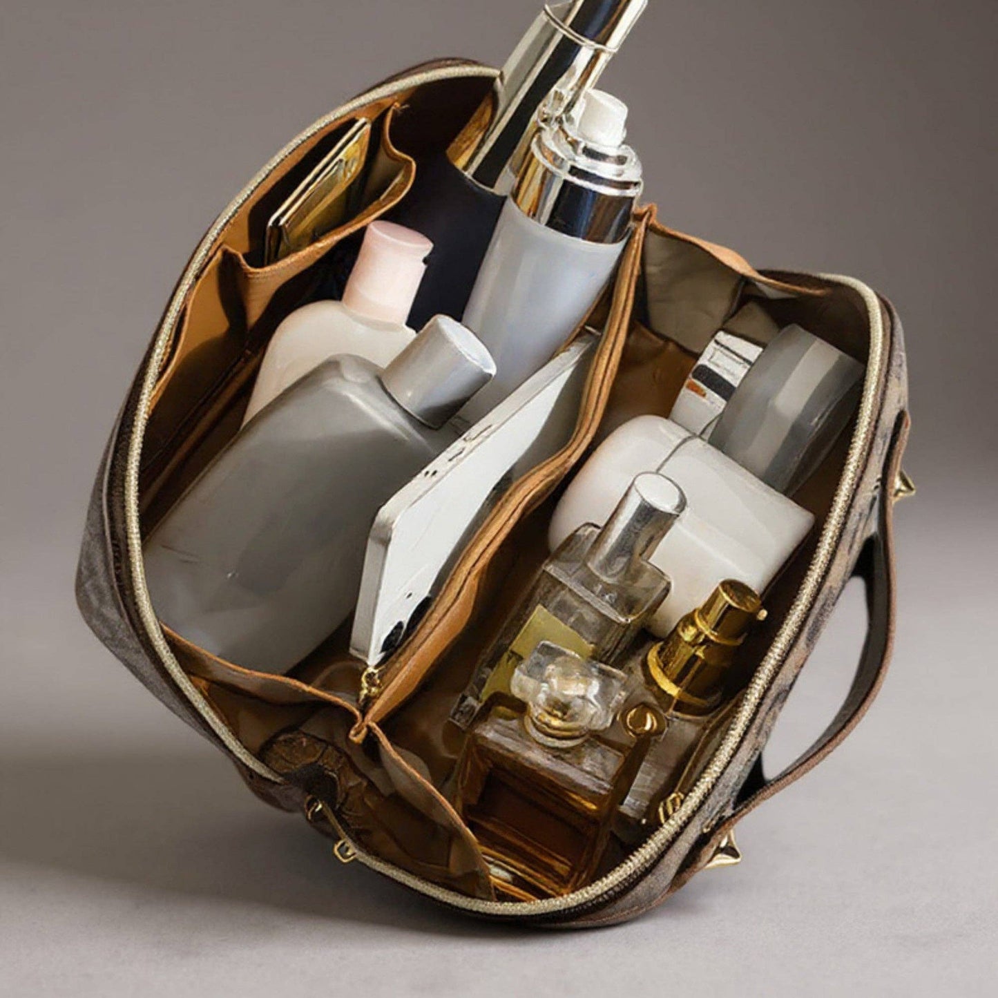 Multi-Compartment Travel Makeup Bag