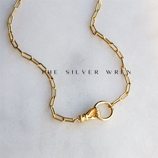 Gold Hand Pendant Necklace