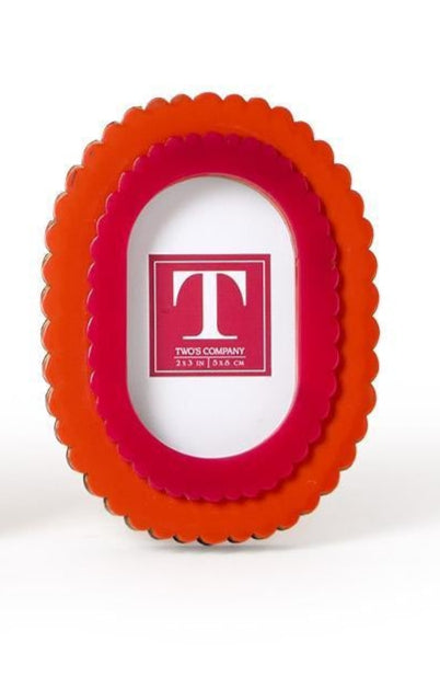 Double Scalloped Edge Photo Frame - Orange