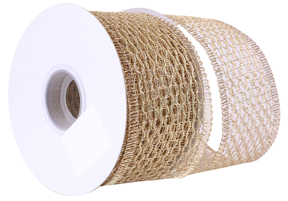 CHAIN LINK TRIMMING WIRED EDGE RIBBON