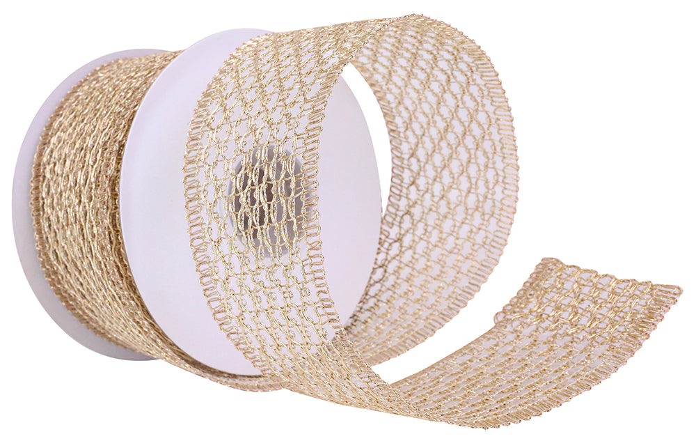 CHAIN LINK TRIMMING WIRED EDGE RIBBON