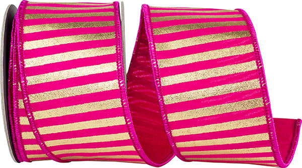 METALLIC BARS DELUXE WIRED EDGE RIBBON