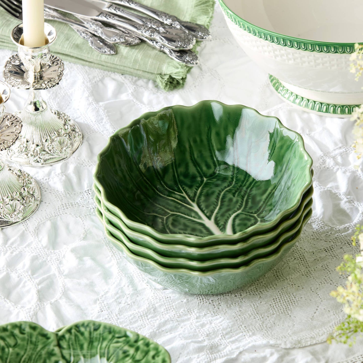 Le Jardin Cabbage 3-D Soup Bowl 8.5in x 2.75in 40 oz