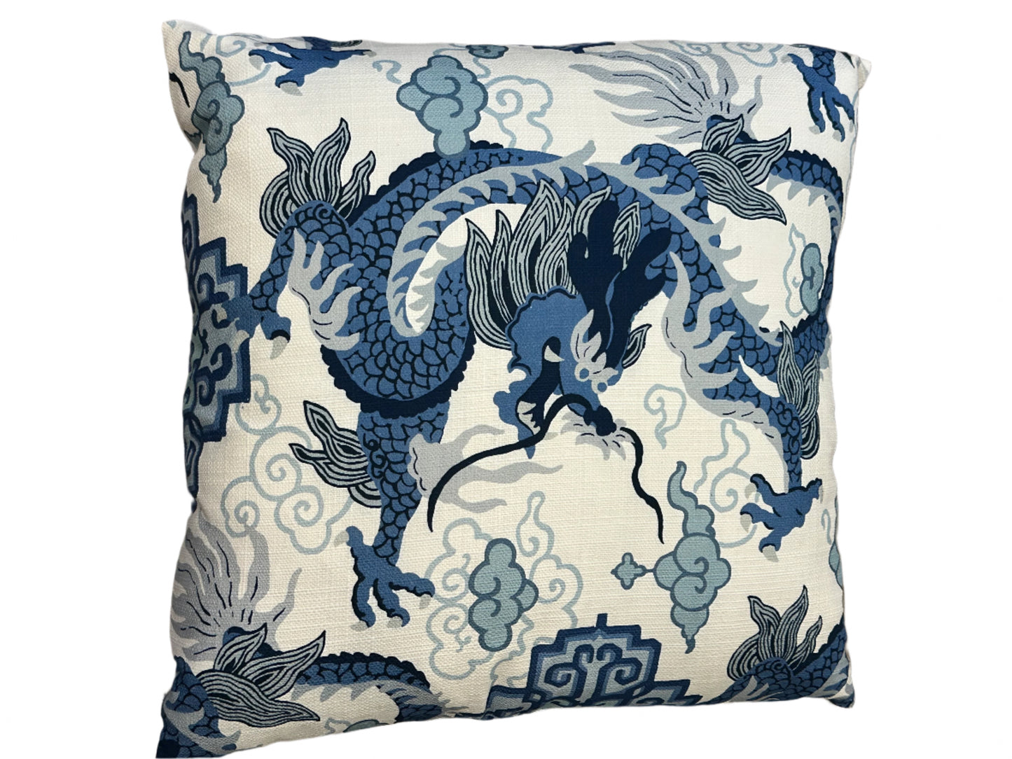 Royal Dragon Porcelain Blue 22" pillow