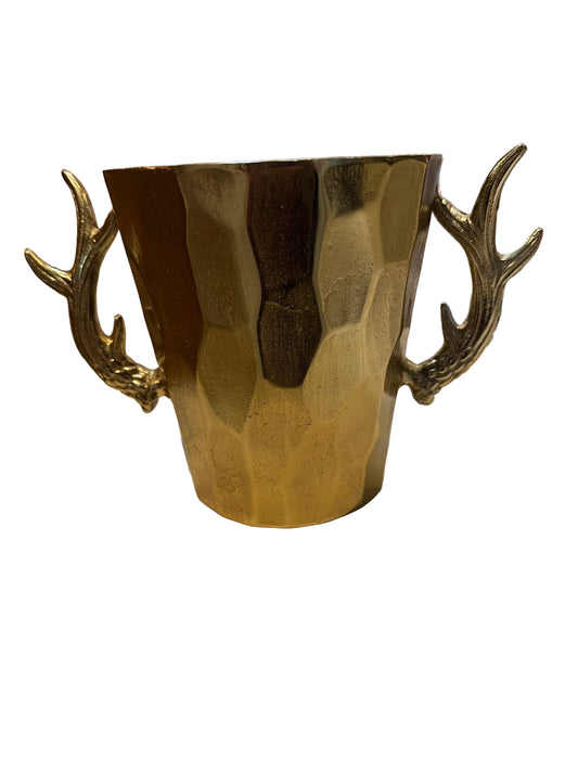 Gold Stag Antlers Faceted Ice Bucket