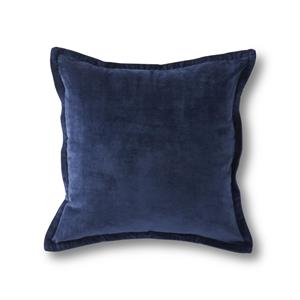 20 Inch Navy Blue Cotton Velvet Pillow
