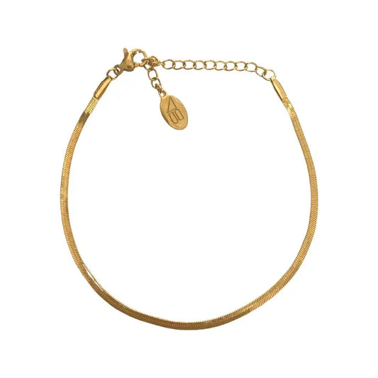 Herringbone Gold Plated Bracelet Waterproof