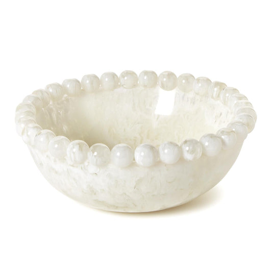 Modern Pop White Beaded Rim Bowl (food safe and dishwasher safe) - Resin