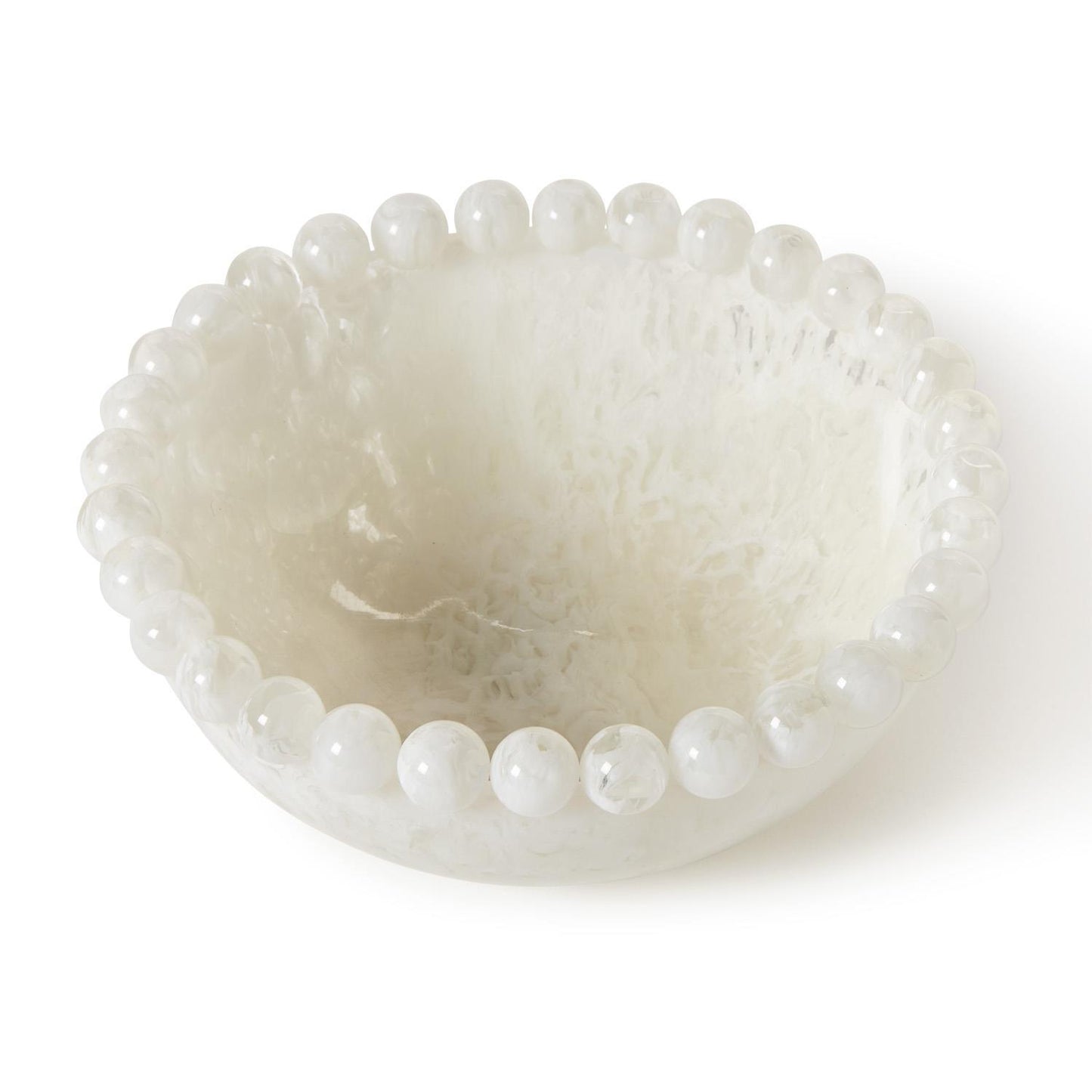 Modern Pop White Beaded Rim Bowl (food safe and dishwasher safe) - Resin