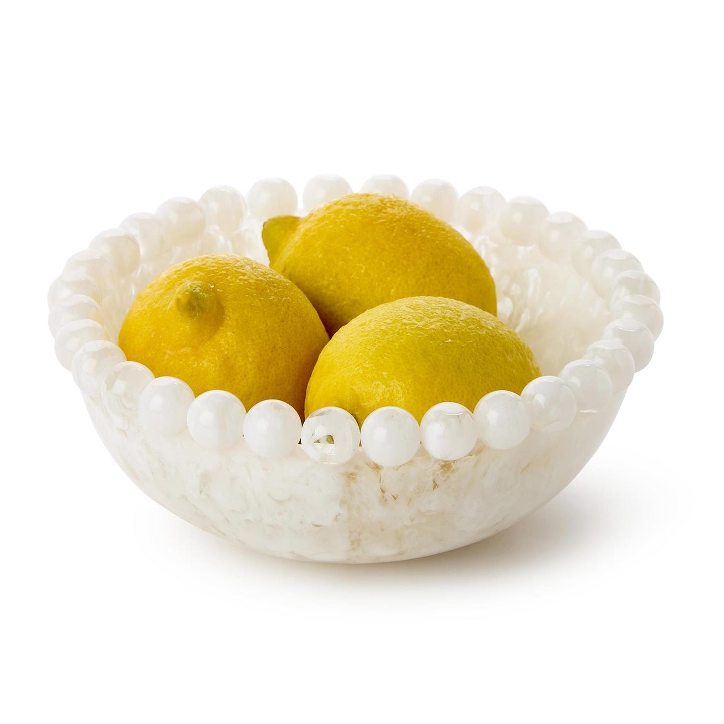 Modern Pop White Beaded Rim Bowl (food safe and dishwasher safe) - Resin