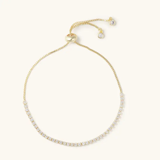 Gold Plate Diamond Chain Slider Bracelet Waterproof