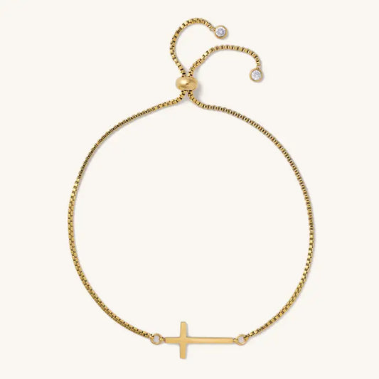 Cross Slider Bracelet in gold Waterproof