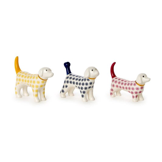 Dog Lover Ceramic Ring Holders Assorted 3 Colors - Hard Dolomite