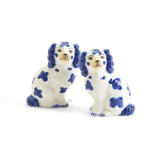 Staffordshire Dog Salt and Pepper in blue