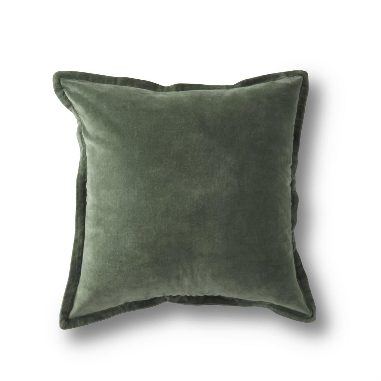 20 Inch Green Cotton Velvet Pillow