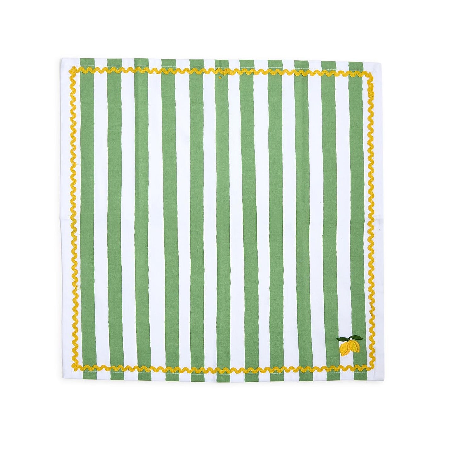 Lemon Grove Set of 4 Embroidered Cloth Dinner Napkins - Cotton