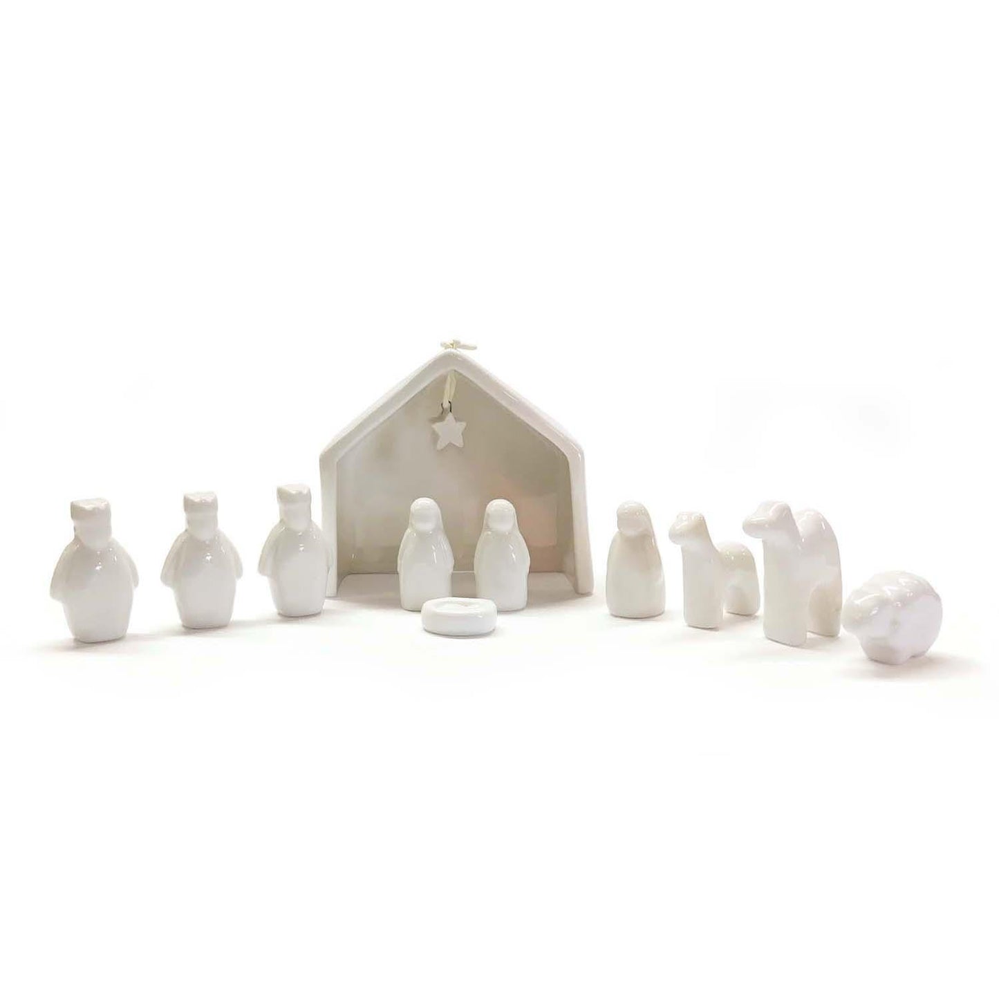 11 Pc Miniature Nativity Scene Set in Gift Box Designed by East of India - Porcelain