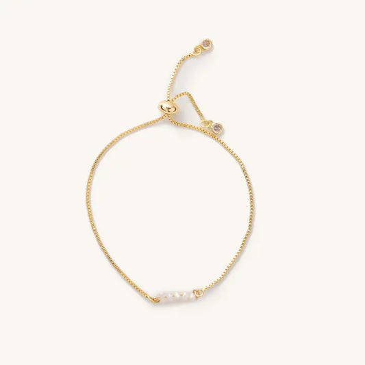 Pearl Gold Plated Waterproof Slider Bracelet