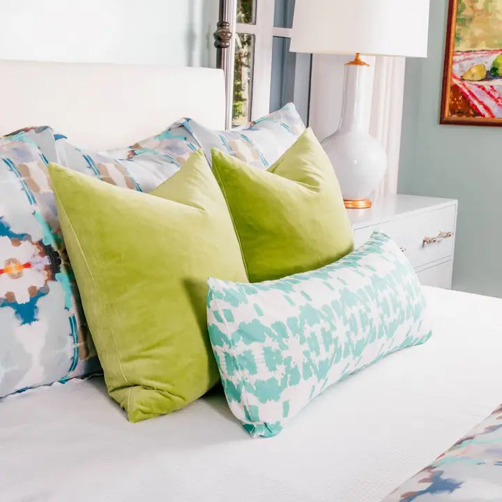 Laura Park Green Solid Velvet Pillow 22"