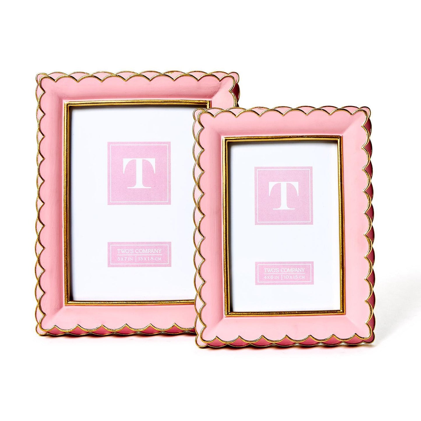 Scalloped Picture Frame in Pink, 5 x 7