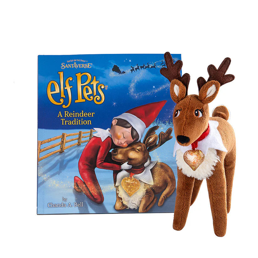 Elf Pets a Reindeer Tradition